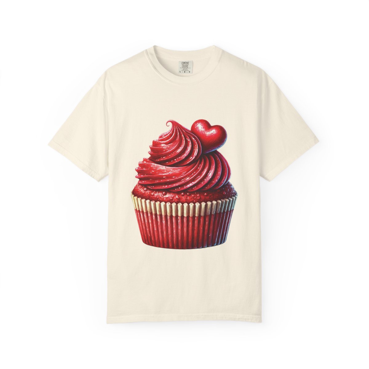 Red Heart Cupcake T-shirt | Sweet Dessert Graphic Tee